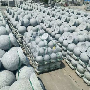 娄底 花岗岩实心圆球，石球，挡车球，挡车石，车止石，路障石。