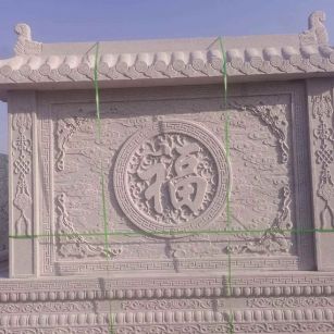 娄底 芝麻白花岗岩屏风，照壁，影壁