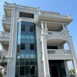 娄底 芝麻白花岗岩别墅外墙干挂效果展示