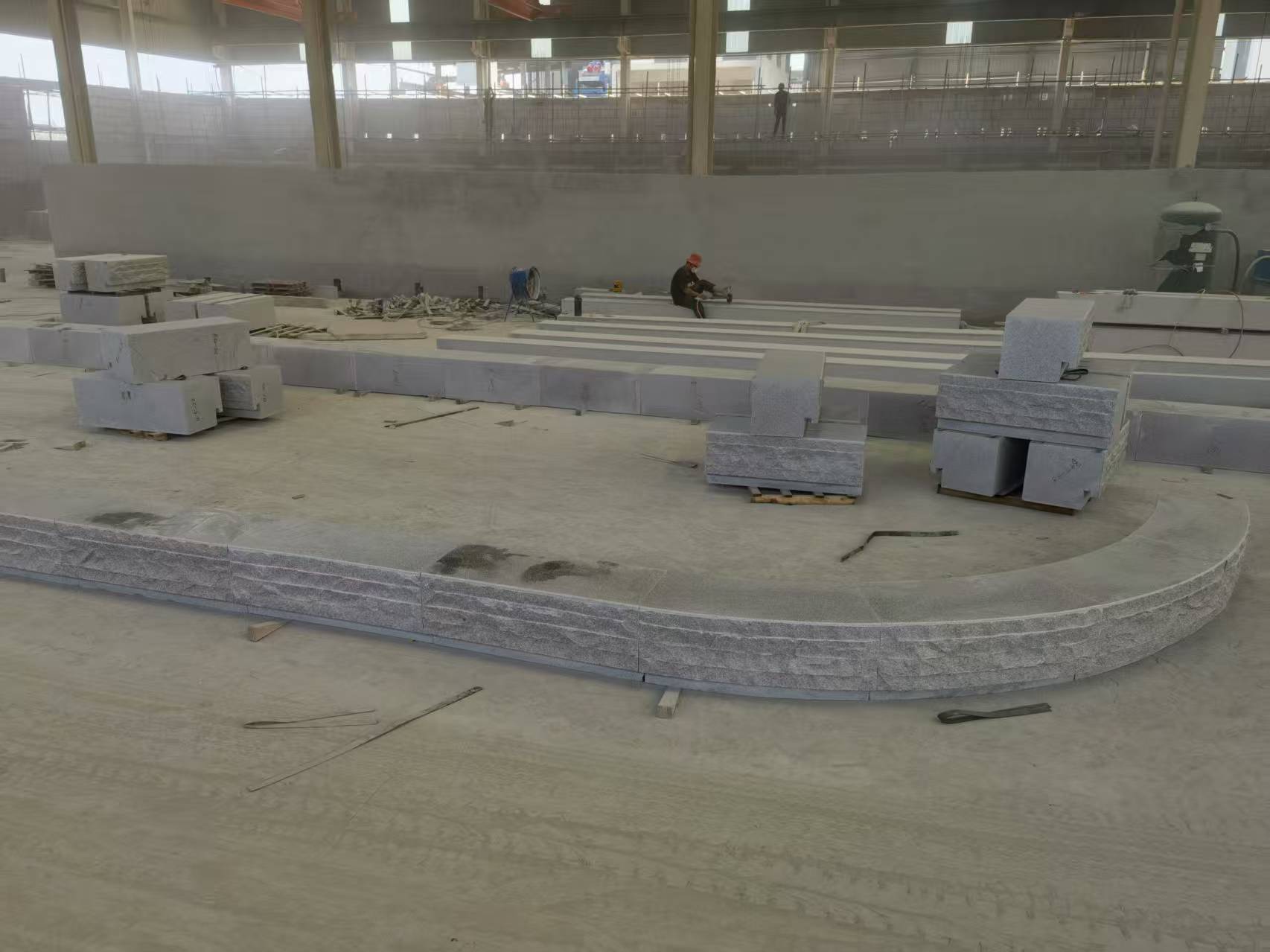 娄底 芝麻白整石坐凳（光面+自然面）