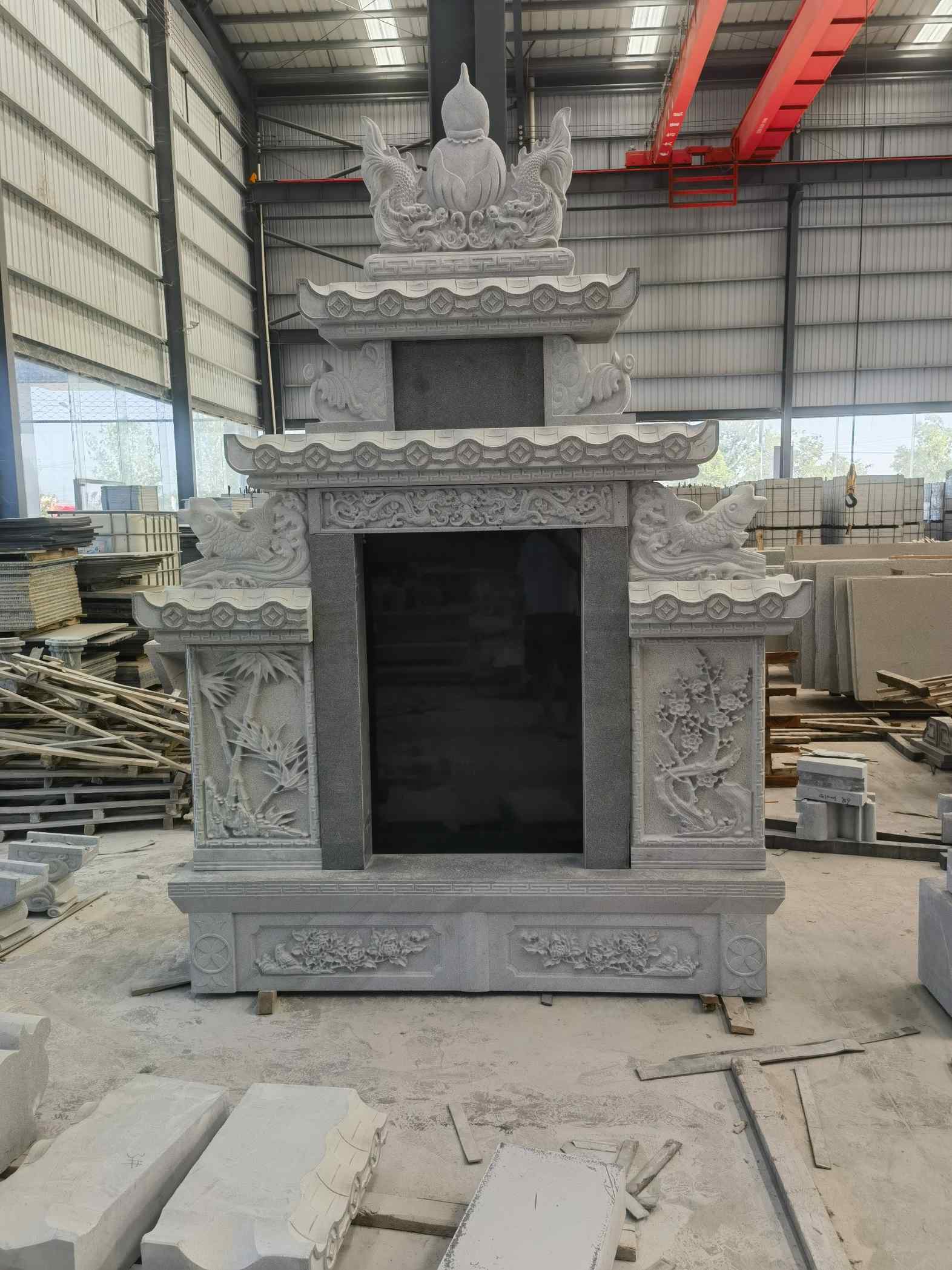 娄底 芝麻灰高档墓碑、土墓，一套也支持定做