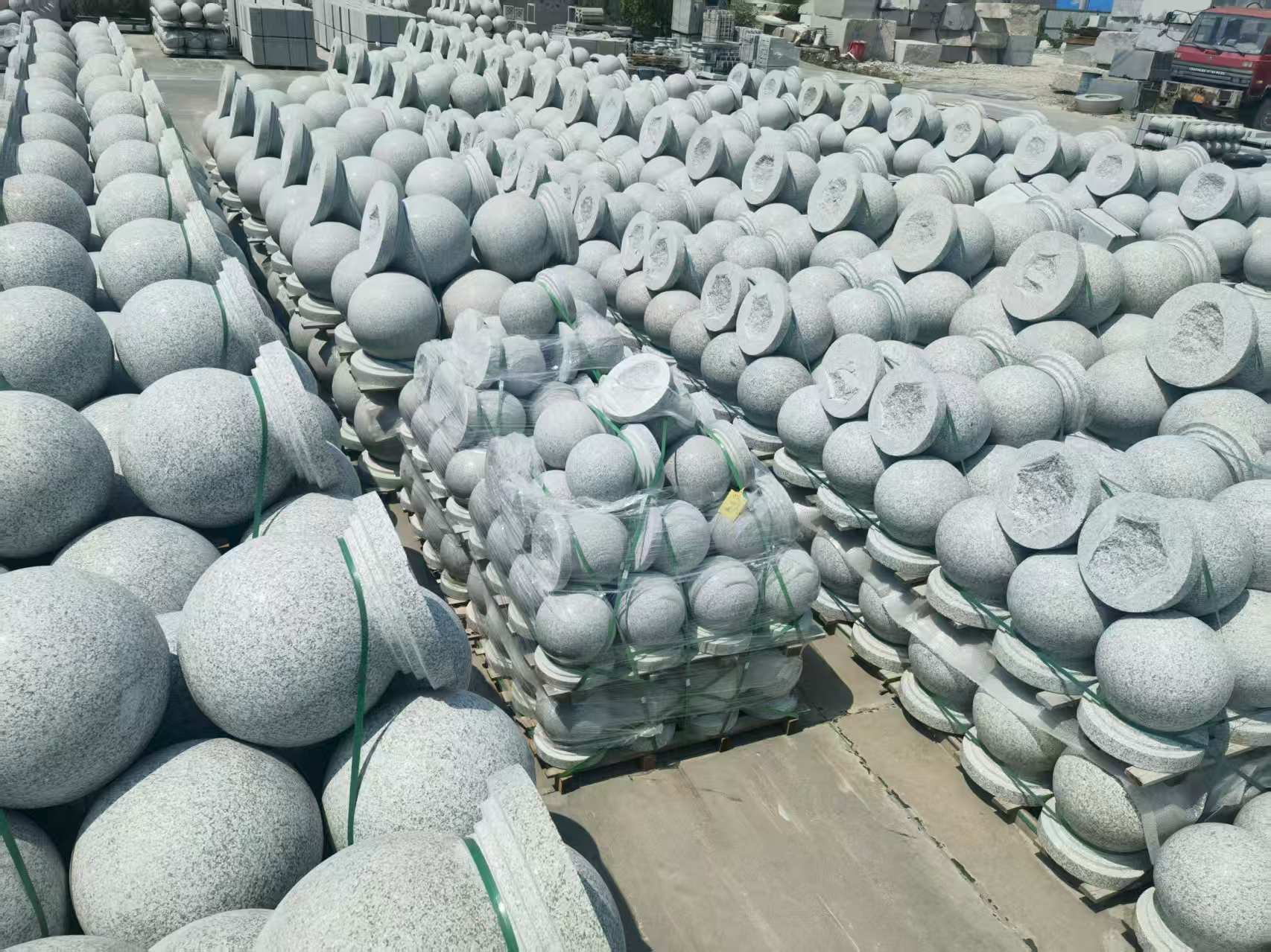 娄底 花岗岩实心圆球，石球，挡车球，挡车石，车止石，路障石。